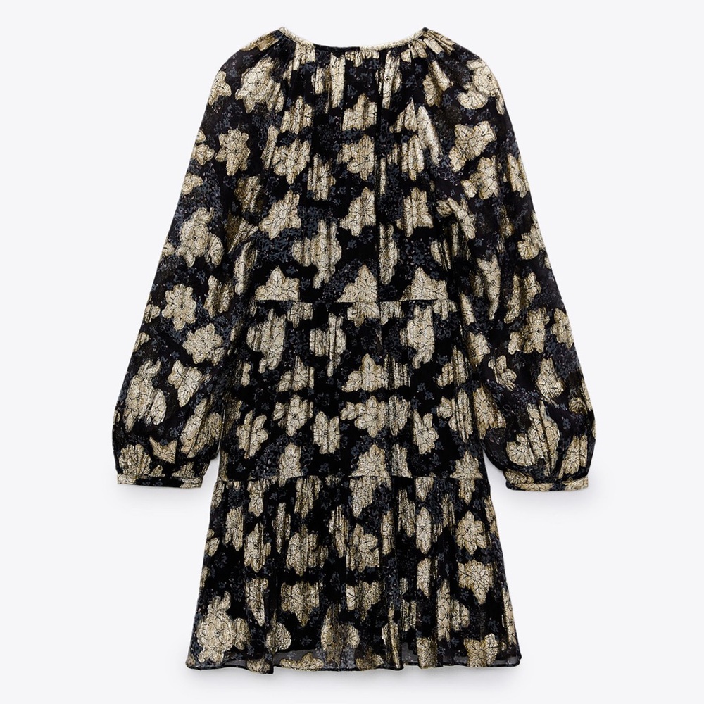 VOLUMINOUS PRINTED DRESS - Picture 7 of 8